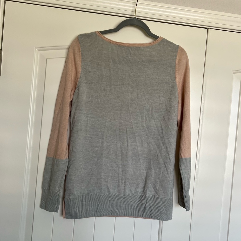 French Connection. Blush and Light Grey, Color Block Sweater. - Picture 8 of 8